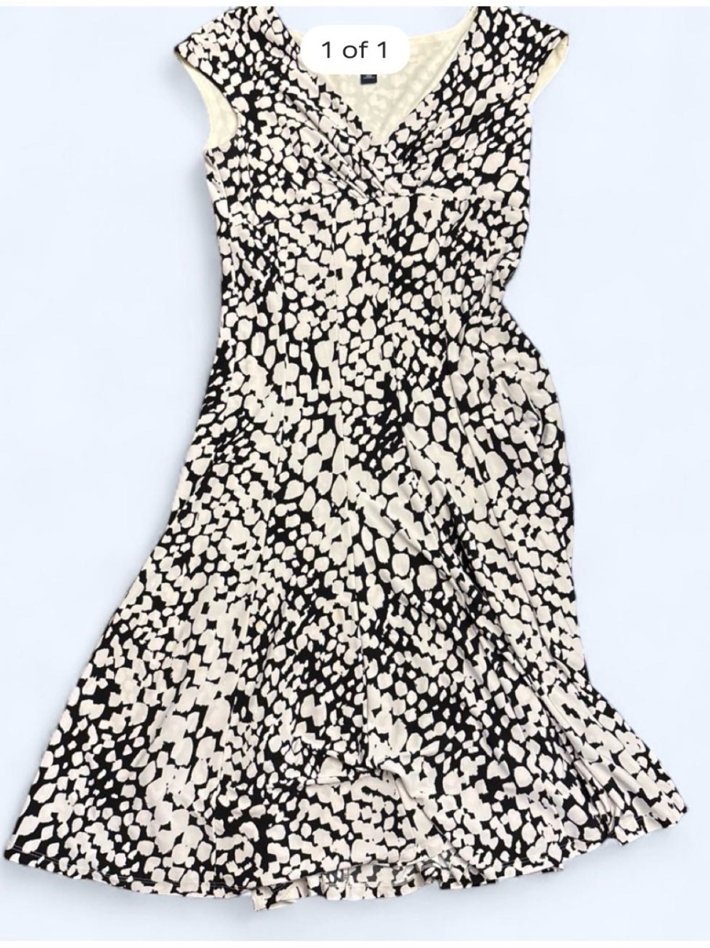 American Living Black and Cream Patterned Midi Dress